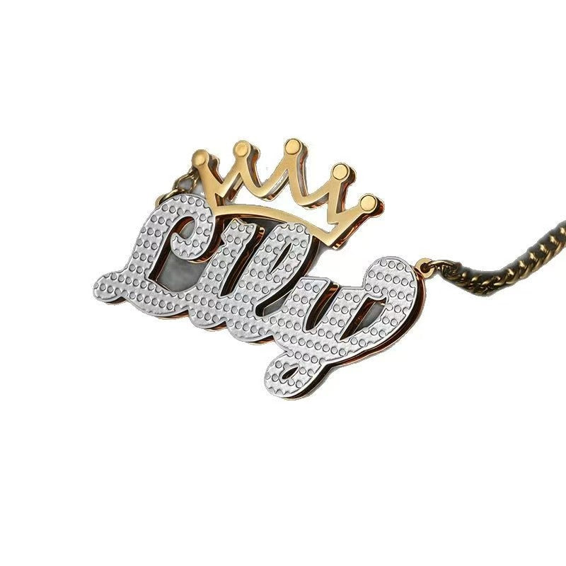 Personalized Crown Letter Necklace – Custom Initial Jewelry for Queens | Elegant Name Pendant Gift