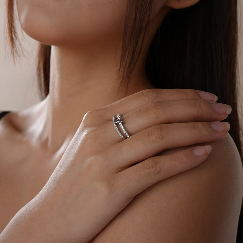 Personalized Initial Open Ring – Custom Letter Adjustable Ring for Women