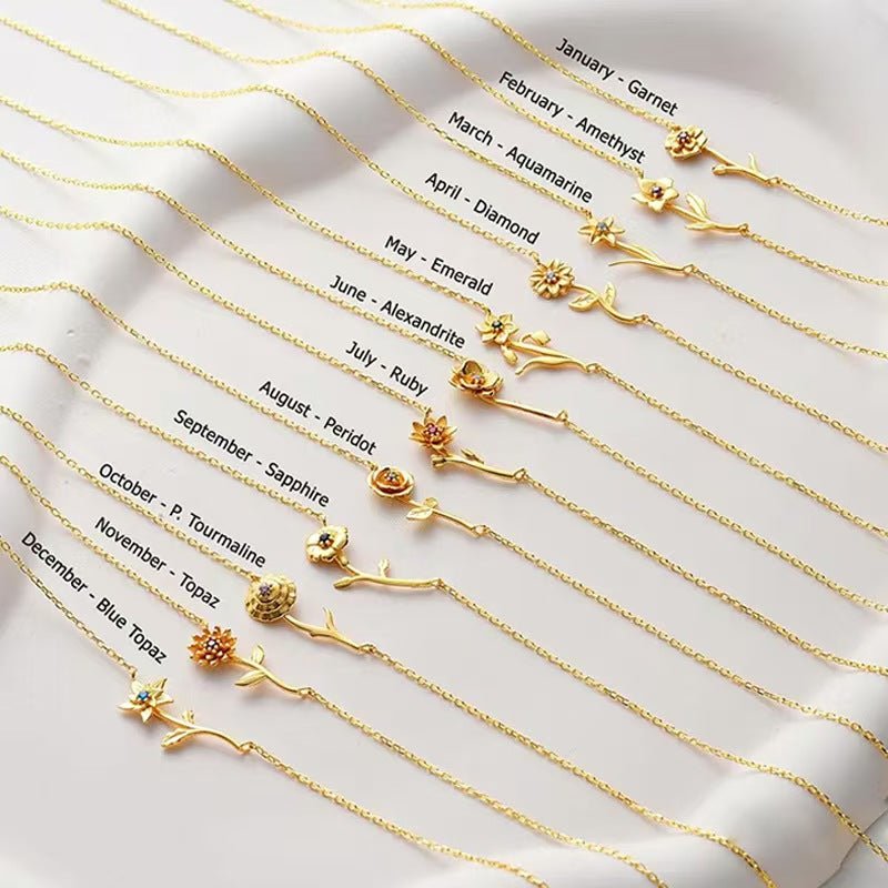 Birth Flower Necklace – A Bloom for Every Month, A Story for Every Soul - Zyrona WorksMy StoreBirth Flower Necklace – A Bloom for Every Month, A Story for Every Soul