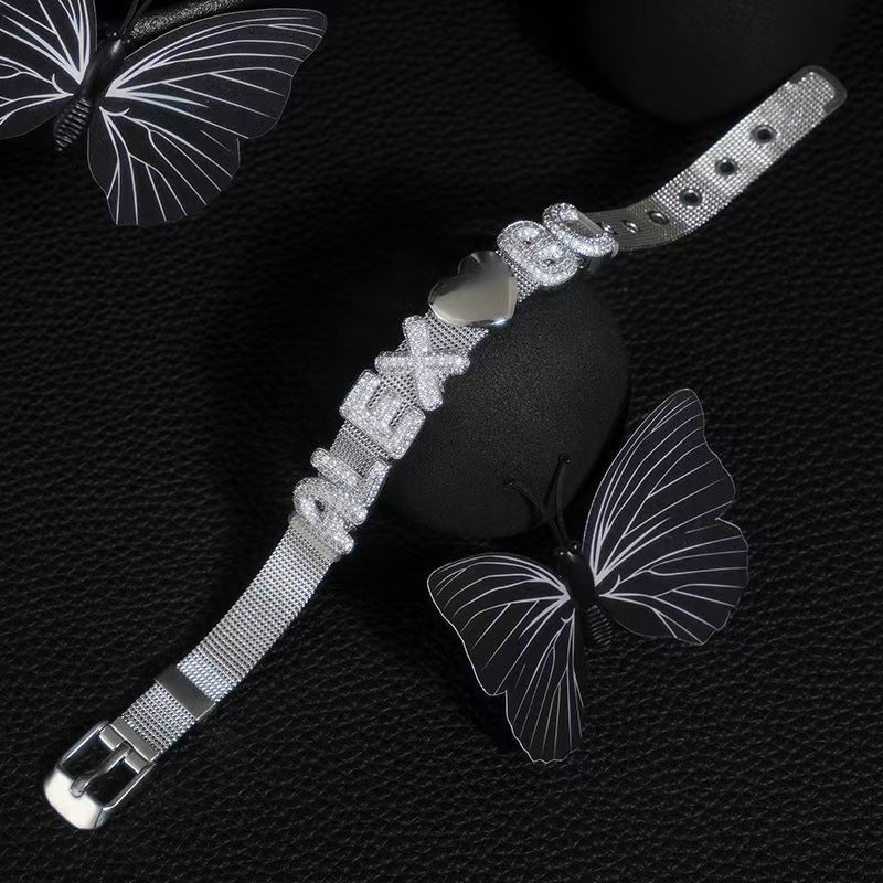 Custom Initial Bracelet with Sparkling Stones – Personalized Letter Bangle | Elegant Gift for Her - Zyrona WorksMy StoreSilverCustom Initial Bracelet with Sparkling Stones – Personalized Letter Bangle | Elegant Gift for Her