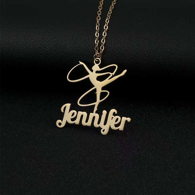 Custom Letter Necklace for Women – Dance Edition - Zyrona WorksZyrona WorksGoldCustom Letter Necklace for Women – Dance Edition
