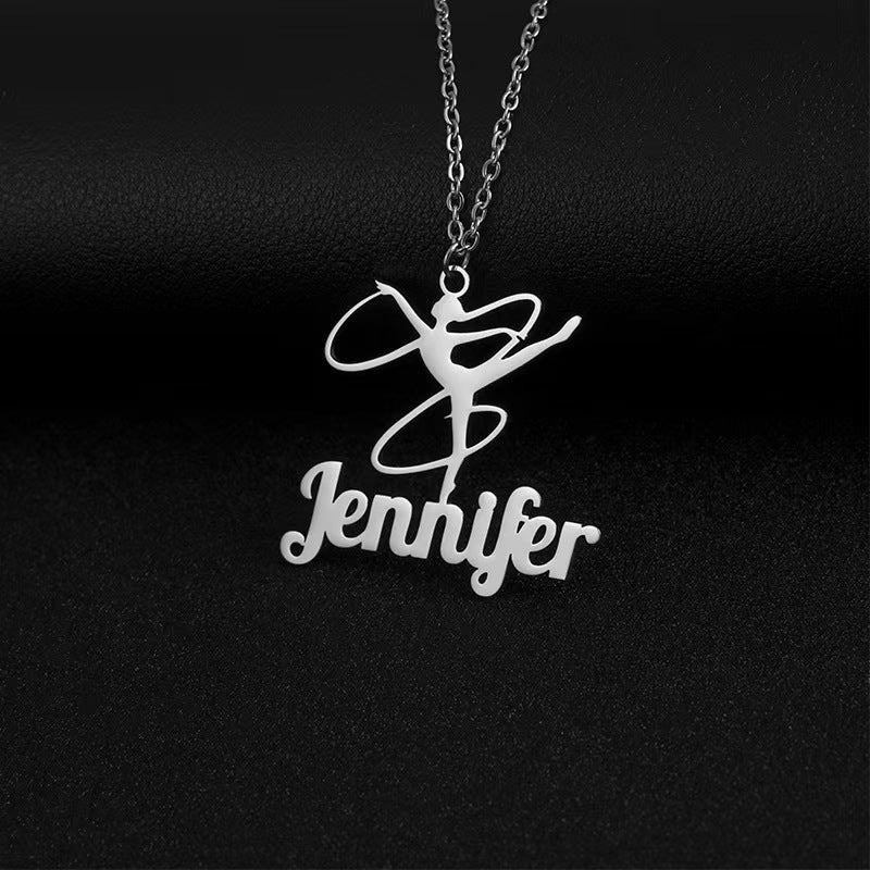 Custom Letter Necklace for Women – Dance Edition - Zyrona WorksZyrona WorksSilverCustom Letter Necklace for Women – Dance Edition