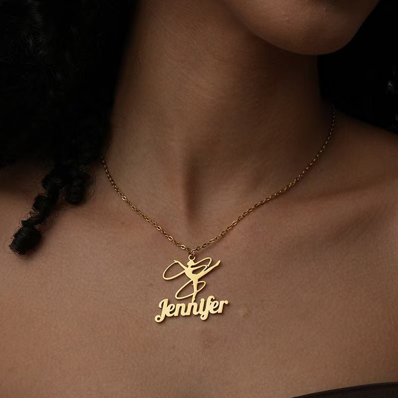 Custom Letter Necklace for Women – Dance Edition - Zyrona WorksZyrona WorksSilverCustom Letter Necklace for Women – Dance Edition