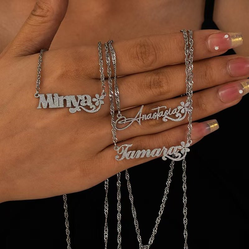 Custom Word Necklace – Express Your Style, Define Your Identity - Zyrona WorksMy StoreSilverCustom Word Necklace – Express Your Style, Define Your Identity