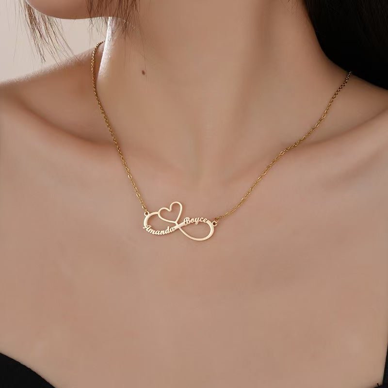 Endless Love Heart Letter Custom Necklace - Zyrona WorksZyrona WorksEndless Love Heart Letter Custom Necklace