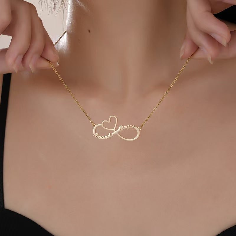 Endless Love Heart Letter Custom Necklace - Zyrona WorksZyrona WorksEndless Love Heart Letter Custom Necklace