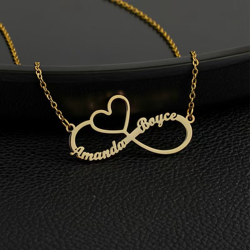 Endless Love Heart Letter Custom Necklace - Zyrona WorksZyrona WorksEndless Love Heart Letter Custom Necklace