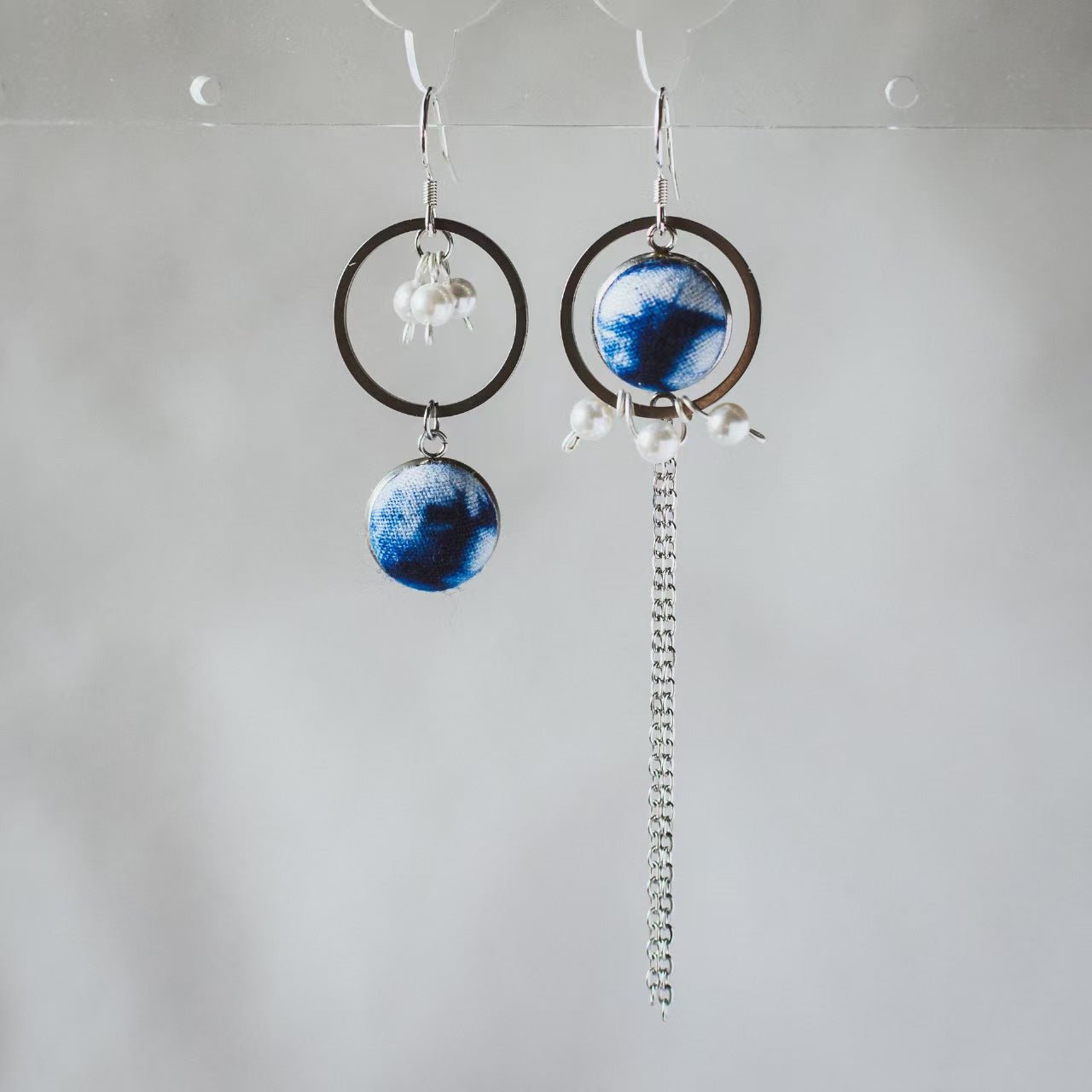 Heritage Fusion Tie - Dye Asymmetric Earrings - Zyrona WorksZyrona WorksHeritage Fusion Tie - Dye Asymmetric Earrings