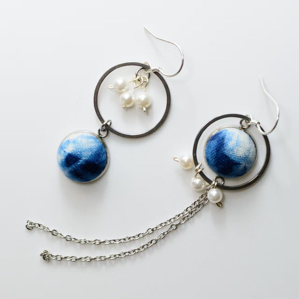 Heritage Fusion Tie - Dye Asymmetric Earrings - Zyrona WorksZyrona WorksHeritage Fusion Tie - Dye Asymmetric Earrings