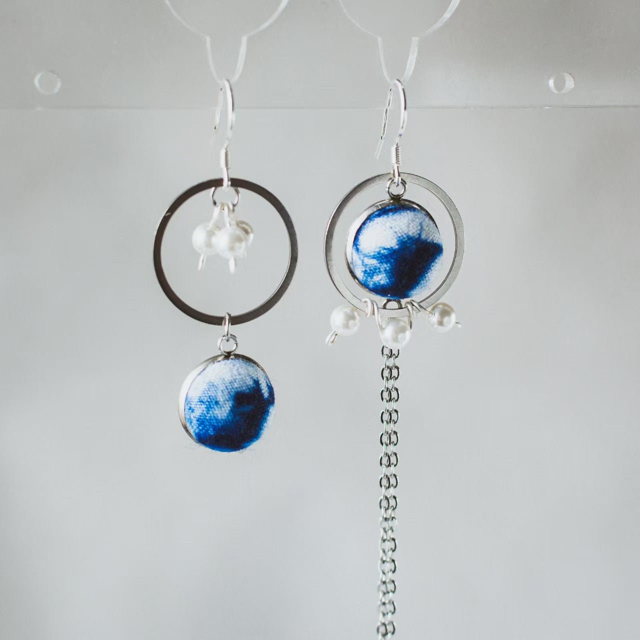 Heritage Fusion Tie - Dye Asymmetric Earrings - Zyrona WorksZyrona WorksHeritage Fusion Tie - Dye Asymmetric Earrings