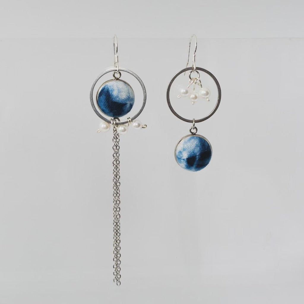 Heritage Fusion Tie - Dye Asymmetric Earrings - Zyrona WorksZyrona WorksHeritage Fusion Tie - Dye Asymmetric Earrings