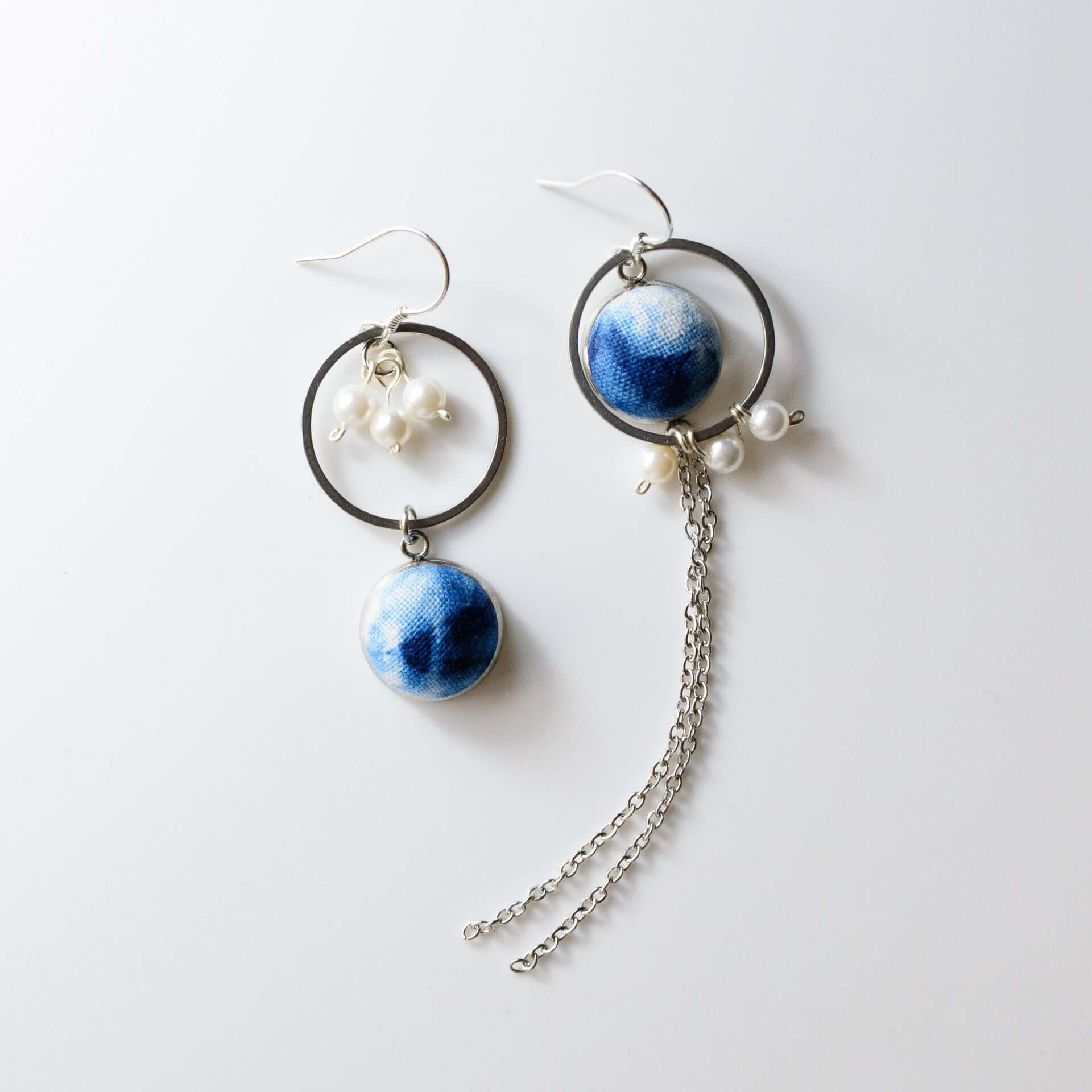 Heritage Fusion Tie - Dye Asymmetric Earrings - Zyrona WorksZyrona WorksHeritage Fusion Tie - Dye Asymmetric Earrings