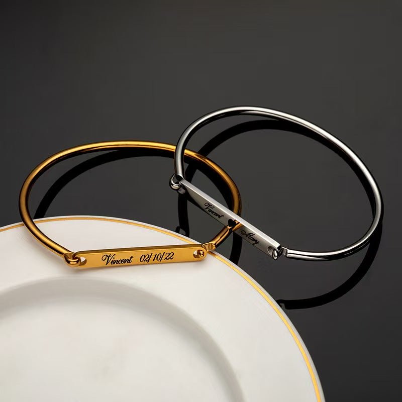 Laser Engraved Stainless Steel Bracelet - Zyrona WorksZyrona WorksGoldLaser Engraved Stainless Steel Bracelet