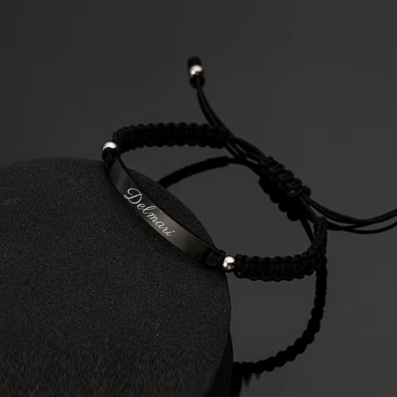 Laser - Engraved Woven Bracelet - Personalized for Every Story - Zyrona WorksZyrona WorksblackLaser - Engraved Woven Bracelet - Personalized for Every Story