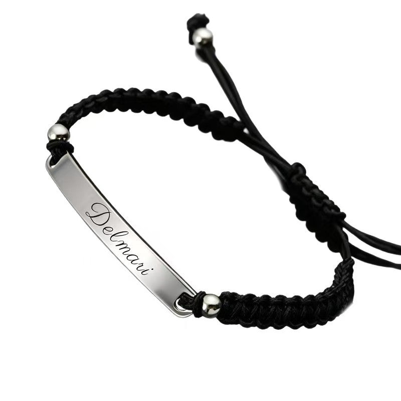 Laser - Engraved Woven Bracelet - Personalized for Every Story - Zyrona WorksZyrona WorkssilverLaser - Engraved Woven Bracelet - Personalized for Every Story