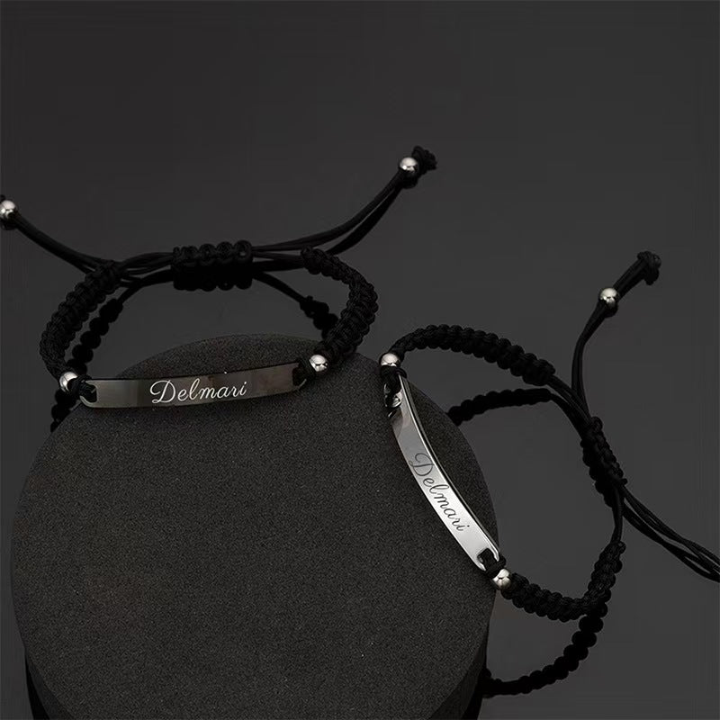 Laser - Engraved Woven Bracelet - Personalized for Every Story - Zyrona WorksZyrona WorkssilverLaser - Engraved Woven Bracelet - Personalized for Every Story