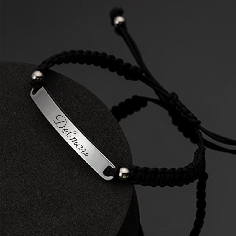 Laser - Engraved Woven Bracelet - Personalized for Every Story - Zyrona WorksZyrona WorkssilverLaser - Engraved Woven Bracelet - Personalized for Every Story