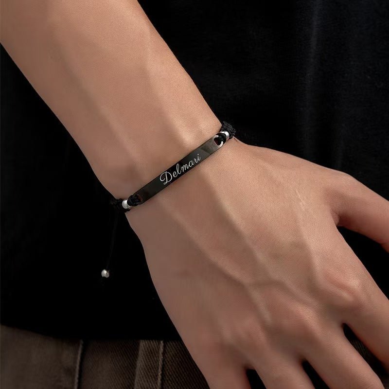 Laser - Engraved Woven Bracelet - Personalized for Every Story - Zyrona WorksZyrona WorkssilverLaser - Engraved Woven Bracelet - Personalized for Every Story