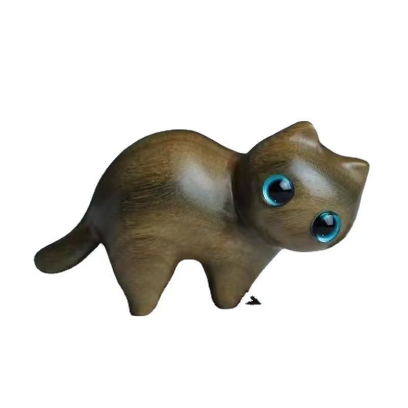 Lilac Cat Charm - Handcrafted Purpleheart Wood Figurine - Zyrona WorksAdd - onZyrona WorksLilac Cat Charm - Handcrafted Purpleheart Wood Figurine