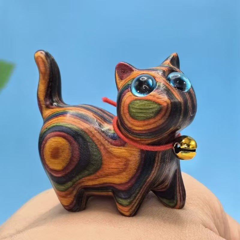 Lilac Cat Charm - Handcrafted Purpleheart Wood Figurine - Zyrona WorksAdd - onZyrona WorksLilac Cat Charm - Handcrafted Purpleheart Wood Figurine