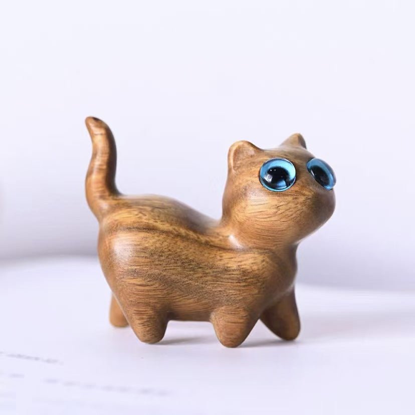 Lilac Cat Charm - Handcrafted Purpleheart Wood Figurine - Zyrona WorksAdd - onZyrona WorksLilac Cat Charm - Handcrafted Purpleheart Wood Figurine