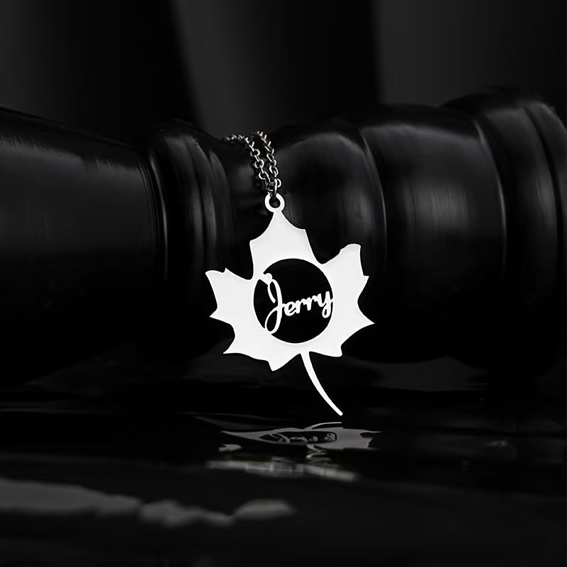 Maple Leaf Custom Letter Necklace - Zyrona WorksZyrona WorksGoldMaple Leaf Custom Letter Necklace