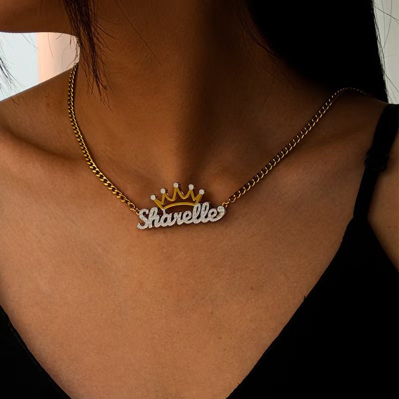 Personalized Crown Letter Necklace – Custom Initial Jewelry for Queens | Elegant Name Pendant Gift - Zyrona WorksMy StorePersonalized Crown Letter Necklace – Custom Initial Jewelry for Queens | Elegant Name Pendant Gift