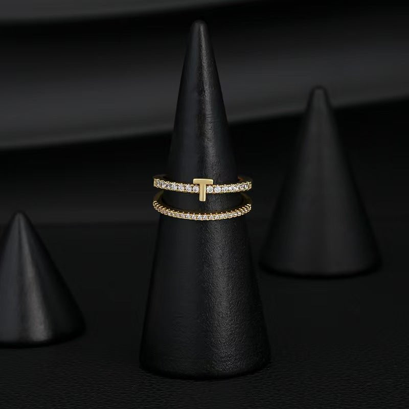 Personalized Initial Open Ring – Custom Letter Adjustable Ring for Women - Zyrona WorksMy StoreGoldPersonalized Initial Open Ring – Custom Letter Adjustable Ring for Women