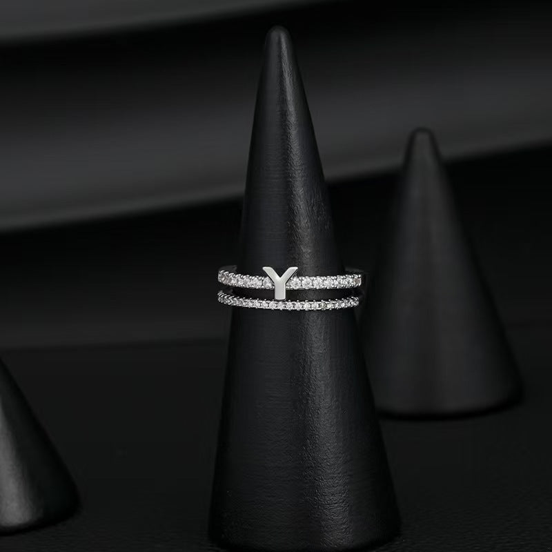 Personalized Initial Open Ring – Custom Letter Adjustable Ring for Women - Zyrona WorksMy StoreSilverPersonalized Initial Open Ring – Custom Letter Adjustable Ring for Women