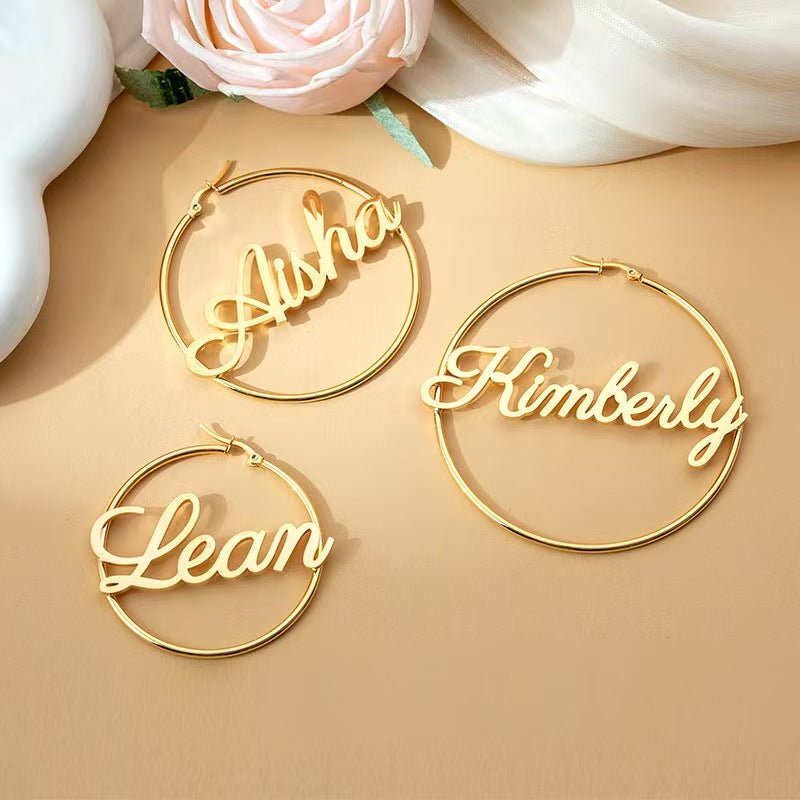 Personalized Letter Hoop Earrings - Customizable with Your Initials - Zyrona WorksZyrona WorksSilverPersonalized Letter Hoop Earrings - Customizable with Your Initials