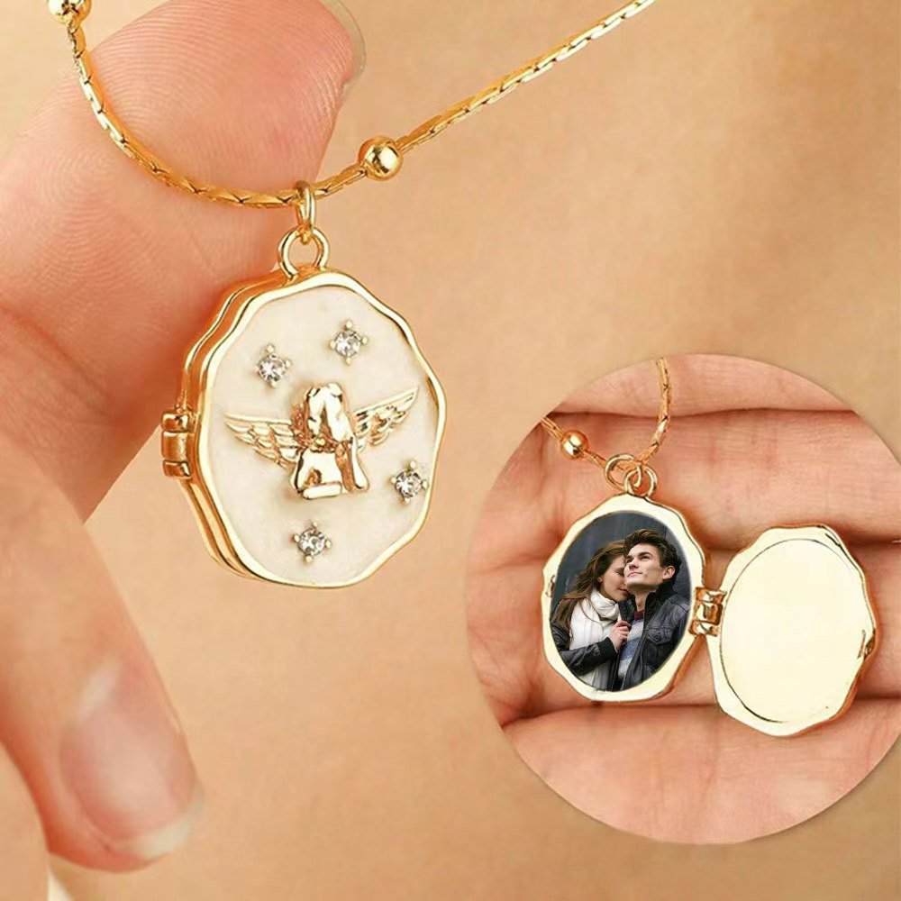 Vintage Angel Locket Necklace – Custom Photo Openable Pendant - Zyrona WorksZyrona Works022Vintage Angel Locket Necklace – Custom Photo Openable Pendant
