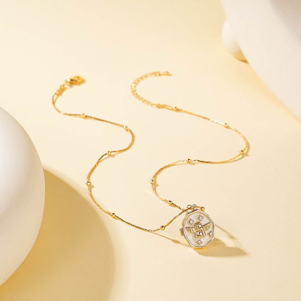 Vintage Angel Locket Necklace – Custom Photo Openable Pendant - Zyrona WorksZyrona Works022Vintage Angel Locket Necklace – Custom Photo Openable Pendant